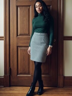 Vintage 90s My Michelle Houndstooth High Waisted Mini Skirt S